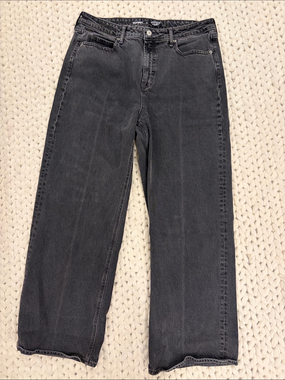 Old Navy Sky High Wide Leg Jeans in Washed Black